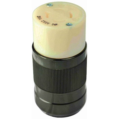 Marinco Locking Connector, L15-20R, 20 A, 250V AC, Three Phase, 3 Pole 2015C